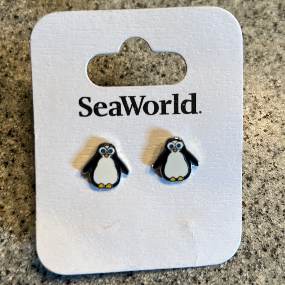 Sea World earrings, penguin